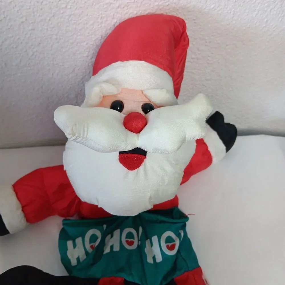 Fiesta 1989 Santa Claus Christmas Stocking Puffy Style Nylon Plush Stuffed 22in